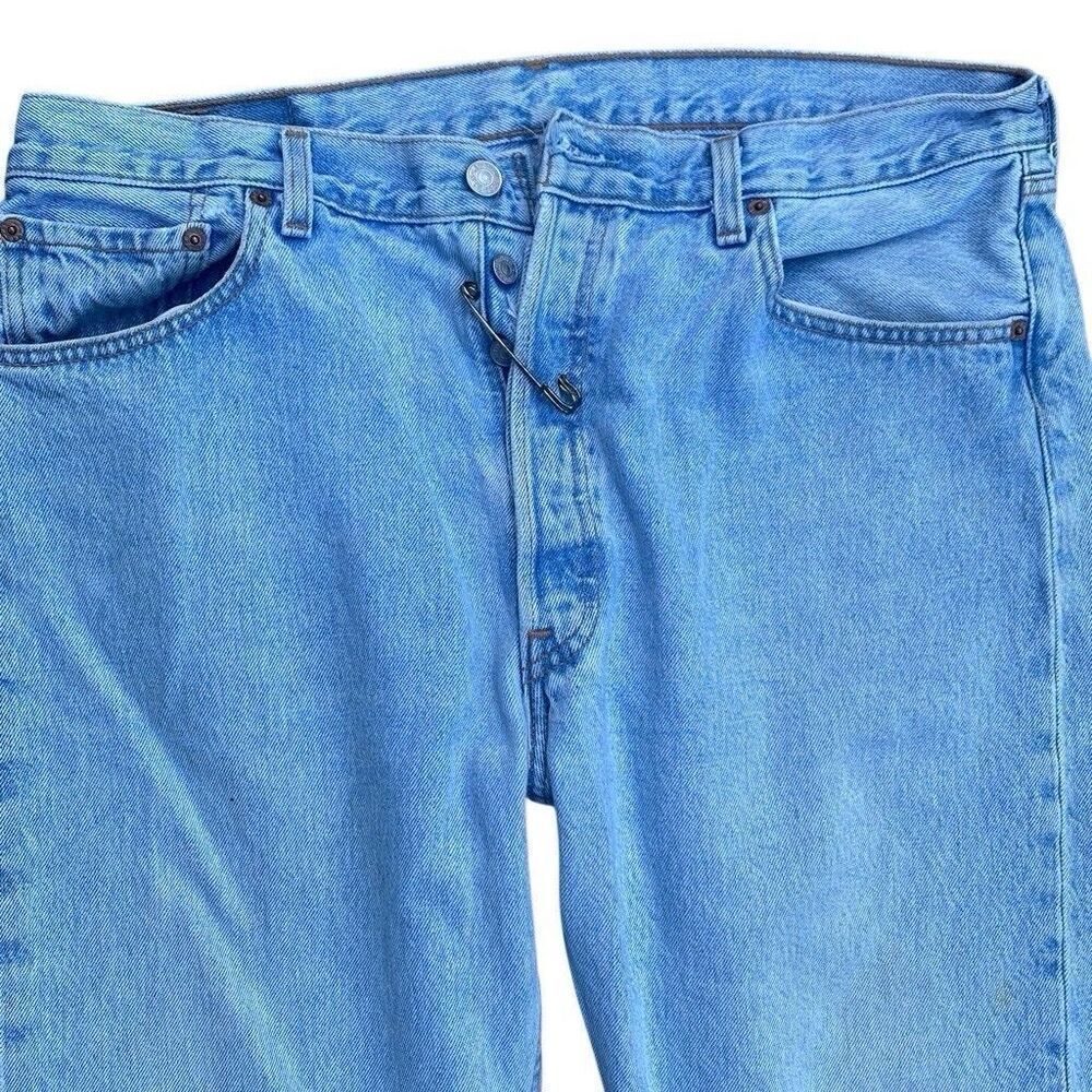 VTG Levis 501 Jeans 38x32 Blue Button Fly Straight Original Denim Mexico - Picture 4 of 10